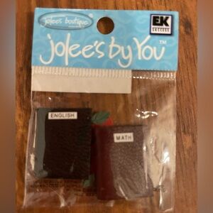 Miniature Book Scrapbook Sticker Embellishments - Brown and Red New